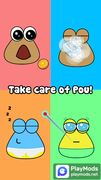 Скачать Pou MOD APK V1.4.115 (Бесконечные Деньги) Для Android