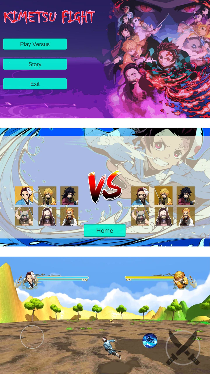 Tanjiro Nezuko Zenitsu Fighting Game MOD APK 1.4 (Menu, Unlimited gold)  Download